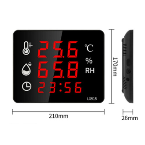 2X Digital Temperature and Humidity Thermometer  Display Dual Use LED Screen High Precision LX915 2