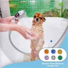 Ensemble D'Économie D'Eau pour Douche (14 Pièces) - Limiteur de Pression 1/2 Pouce, Débit de 1,2 à 2,5 GPM pour Pommeaux Fixes et à Main