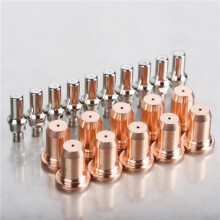 60 Pièces IPT-60 PT-60 IPT-40 PT40 Électrode 52582 Buse 51313P Compatible avec Torche de Découpe Plasma, Buse 1,0 mm (50 A)
