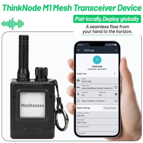 2X Think Node M1 Meshtastic LoRa Node WiFi L NRF52840 SX1262 with Eink Screen GPS Solar Powered BLE Low Power 868MHz 2