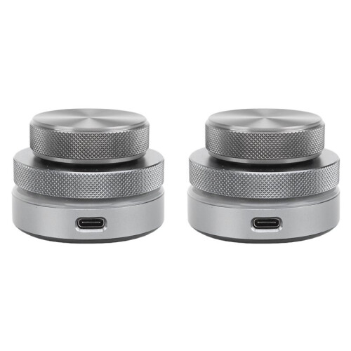2X Volume Control Knob 2.4G  USB C Wired Multimedia Controller Knob with RGB Light for Phone Tablet PC