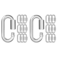 20 Pièces M6 2,3 Pouces Connecteur de Chaîne à Maillons Rapides, Mousqueton en Acier Inoxydable 304, Petits Mousquetons de Verrouillage