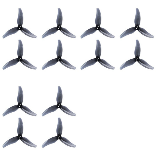 6 Pares de Hélices 3630 de 3 Polegadas com 3 Pás de PC e Furo de 1,5 mm para Motor Sem Escova 2004KV RC FPV Drone Cinza Translúcido