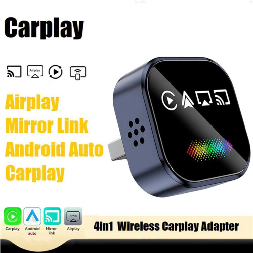 2X Wireless CarPlay 4in1 AI  Box Airplay/Mirror Link/Android Auto/Carplay USB Dongle Adapter B 2