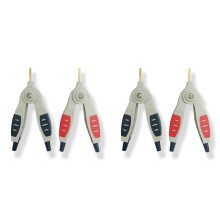 4X Kelvin Test Clips Insulated 5A Flat Crocodile Clip  Kelvin Copper Brass Clamp Cable Battery Metal Test Clips