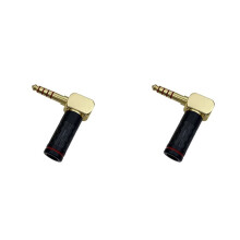 2X HIFI 4.4mm Right Angle Plug 5 Pole Balanced Male Audio Jack Adapter for DIY Earphone & Headphone Repair
