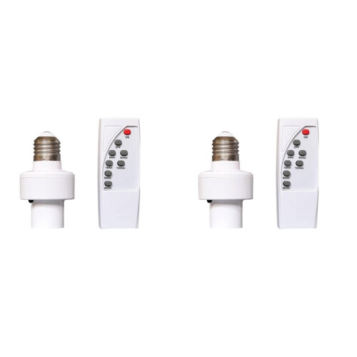 2X Remote Control Light Bulb Socket E27 Bulb Base Holder Timing Function Wireless Lamp Base Holder