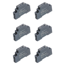 6X DIN Rail Power Supply 12V 1.25A 15W, Input 100-240V AC 50/60Hz DIN Rail Transformer