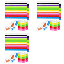 180 Pcs Vinyl Wristband in 10 Colors, Plastic Wristbands for Events, Neon Plastic Event Wristbands