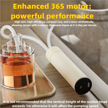 2X Pompa per Acqua Elettrica Ricaricabile USB di Tipo C con Tubo di Uscita 'Acqua da 1 Metro, Pompa per Estrazione Vino con Filtro