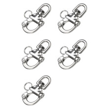 5X Drehbarer Schäkel Aus Rostfreiem Stahl mit Schnellverschluss für Bootsanker, Kettenöse, Drehbarer Karabinerhaken für die Schiffsarchitektur