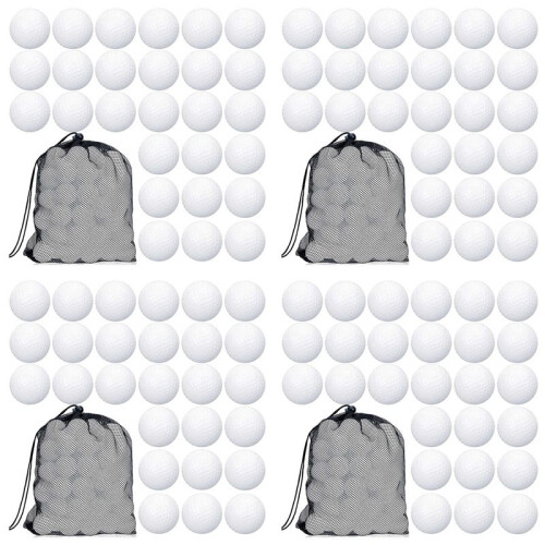 400 Pcs  Practice  Hollow   Training  Balls with Mesh Drawstring Storage Bags for Training