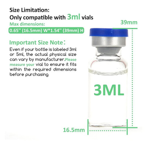 Silicone 3ml Vial Insert (2 Short +4 Tall) for Hydrapeak Food Jars,Vial Insert Peptide Storage for 32/25/18oz Hydrapeak 2