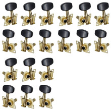 18x Right Left Guitar Tuning Pegs Open Machine Heads Square Button Gold Acoustic Folk Guitar Tuning Peg Parts Gold+Black