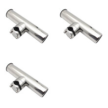 3X Stainless Steel Fishing Rod Holder Mirror Polish Adjustable Fishing Rod Holder Marine for 19-25mm Rail