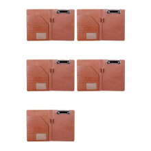 5X Bolsa de Documentos A5 Carpeta de Archivos Portapapeles Oficina de Negocios Material Escolar Financiero (Marrón)