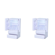 2X Réfrigérateur Lumineux à Double Porte, Échelle 1:12, Modèle Réduit D'Appareil de Cuisine Miniature à LED