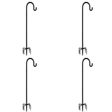 4pcs 48inch Outdoor Shepherd'S Hook, Heavy Duty Bird Feeder Post for Hanging Lanterns, Bird Feeders with 5-Foot Base