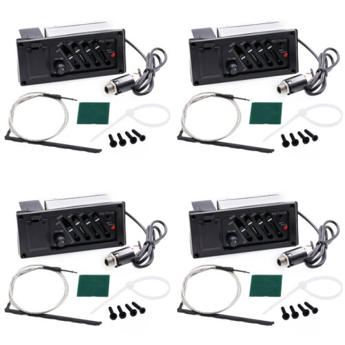 4X 4-Bands EQ Equalizer Piezo Pickup för EQ-7545R Pre-Amp Akustisk Gitarr Preamp Tuner