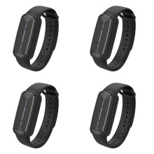 4X M90 Mosquitoes Repeller Bracelet Wrist Band Ultrasonic Bugs Repel Wristband Rechargeable Wrist Bracelet Black
