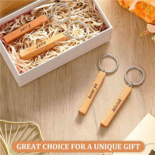 48pcs Blank Wooden Keychains Rectangle DIY Wooden Blank Keychains Rectangle,DIY,Wooden Crafts Gifts