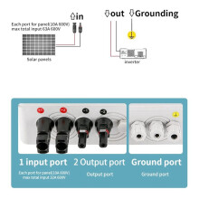 2X Solar Photovoltaic PV Combiner Box with Ground Wire Protection 2 in 1 Out DC600V Fuse MCB SPD Waterproof Box IP65