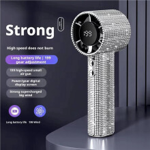 2X Portable Fan Small and Powerful Cute Design LED Personal Fan Handheld Display White