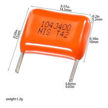 Lot de 20 Condensateurs Orange Drop 400 V 104 J pour Guitare et Basse Électriques