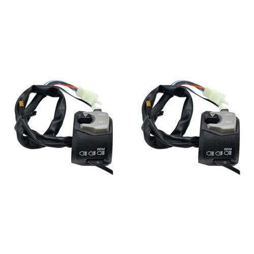 2X for GSX Handle Bar  with Passing Universal Left Side Horn Electric Start Double Flash Light