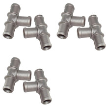 6Pcs 3/4in X 3/4in X 3/4in Car Tee Coolant Heater Hose Connectors Fittings Adapters High Quality Auto Accessories