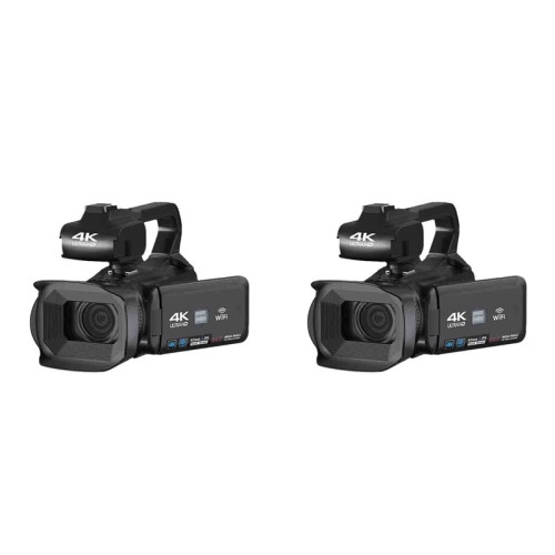 2X 4K Video Recorder Camera 64MP Camcorder for Stream Rotate 4.0Inch Touch Screen Professional Digital Camera