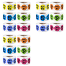9000 Pieces Percent Off Sticker 10 to 60 Percent Stickers Labels Adhesive Labels Sale for Retail Store,1 Inch,18 Rolls