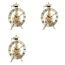 3X Small Table Clock Metal Vintage Table Clocks Bedroom Office Luxury Mechanical Watches Watch Gold