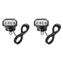 2X E-Bike Waterproof Led Headlight Bicycle Light with 80-100db Loud Horn Bike Headlights for Night Riding