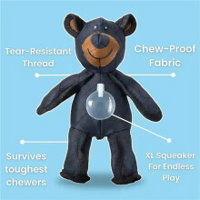2X Unbreakable Extreme Bear Toy for Dogs Chewer Indestructible Plush Dog Squeaking Toy Heavy-Duty Chew Dog Toys