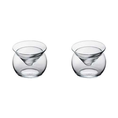 2X Copo de Coquetel Molecular de Vidro Séssil com Base Triangular, Copo de Coquetel Gelado, Copo de Coquetel de Bola
