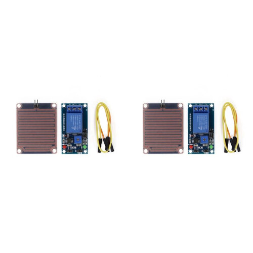 2X Rain Sensor Relay 12V Raindrops Controller Module Weather Monitoring Plant Leaf Humidity Sensor Adjustable