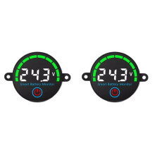 2X LED Battery Level Indicator Digital Voltmeter with Screw Hole Voltage Charge Tester Lithium Battery Board White
