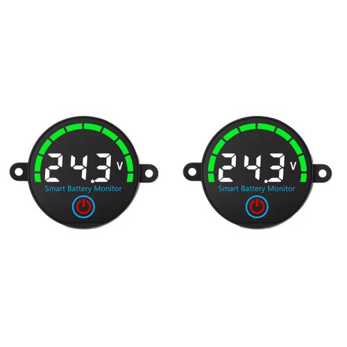 2X LED Battery Level Indicator Digital Voltmeter with Screw Hole Voltage Charge Tester Lithium Battery Board White