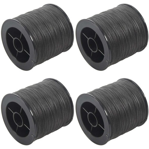 4Stück 500M 50Lb Bunte 4 Stränge Multifilament Pe Braid Angelschnur (Schwarz)