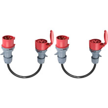 2X 5-Poliger Roter 16-A-Stecker auf 32-A-Buchse CEE-Adapter Gen Ev Ladegerät-Verlängerungskabelstecker 400-V-Steckdose