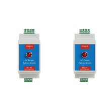 2X New AC Power Failure Alarm 220V/380V, 3-Phase/Single-Phase Monitoring, DIN35mm Rail Mount Relay Dry Contact Output
