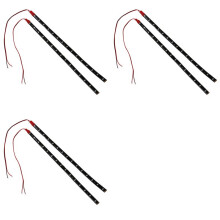 6x Lichterkette 15 LED Strips Streifen Auto KFZ 30CM Rot Licht Kette 12V