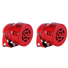 2X MS-190 Motor Alarm 220V 120DB Red Metal Motor Alarm Industrial Sound Electrical Guard Against Theft Motor Alarm