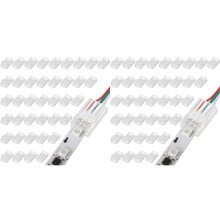 80 Connecteurs de Bande Lumineuse LED Sans Soudure à 3 Broches de 10 mm, Connecteurs Transparents pour Éclairage sur Rail pour Bande Lumineuse RVB
