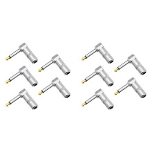 10Pcs Right Angle 6.35mm 1/4 Inch TS Mono Plug, Connector for Guitar, Speaker, Microphone Cable