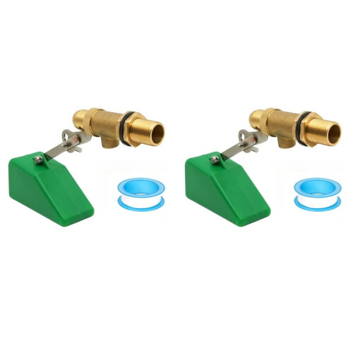 2pcs 1/2Inch Float Valve,Brass Water Float Valve for Water Tank,Float  Valve with Adjustable Arm