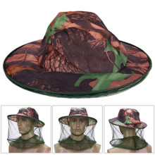 4X Camouflage Fishing Hat Bee Keeping Insects Mosquito Net Prevention Cap Mesh Fishing Cap Sunshade Lone Neck Cover