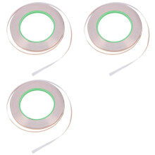 3X Ruban en Feuille de Cuivre avec Adhésif Conducteur (6 mm X 33 Mètres) - Artisanat, Vitrail, Soudure, Réparations Électriques, Mise à la Terre,