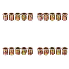 Set of 20 Threaded Insert M10 X 20 mm for Wood